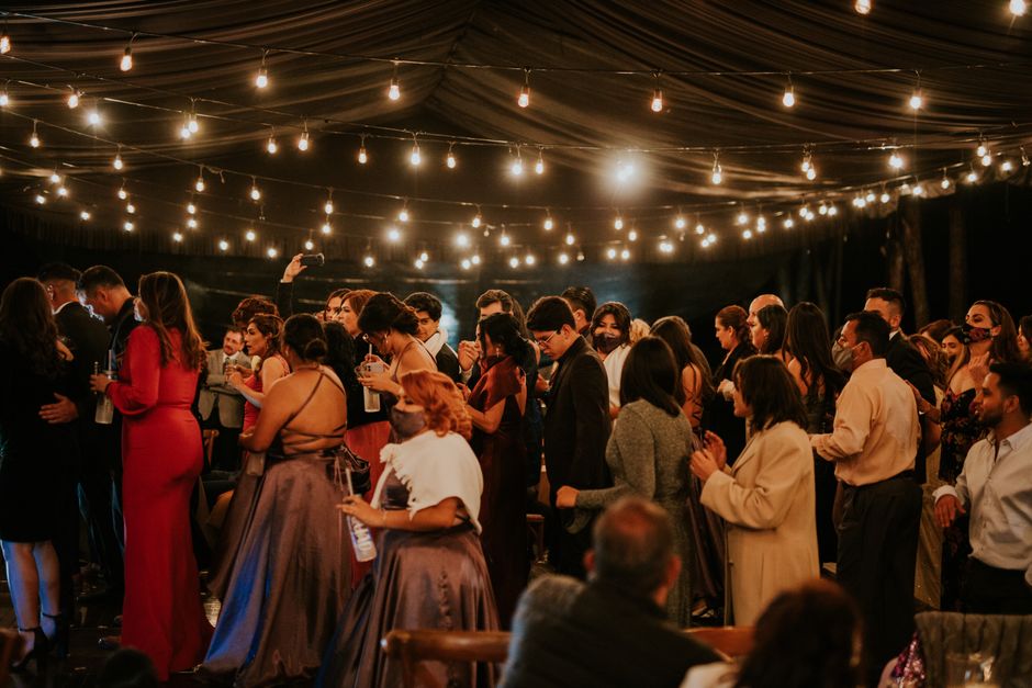 Wedding reception dancing guests at a destination wedding